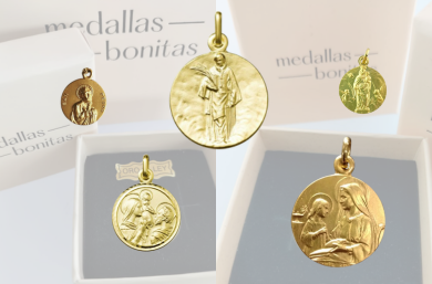 medalla religiosa de oro